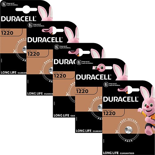 Duracell CR1220 Lithium Knopfzelle 3V Batterie - 5er Verpackung
