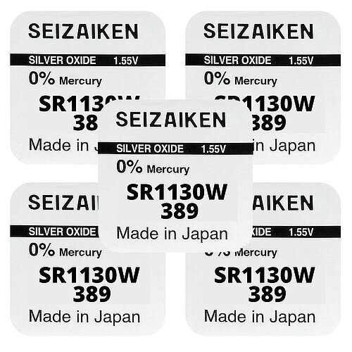 5x SR1130W SR54 389 Silberoxid Batterie Seizaiken 1,55 V