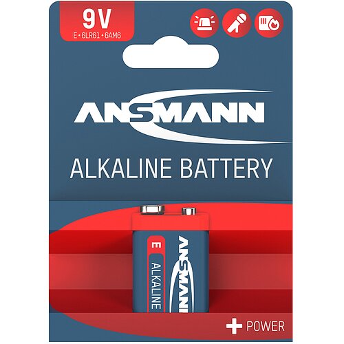 Ansmann Red 9V Block 6LR61 Alkaline Batterie - 5 x 1er Verpackung