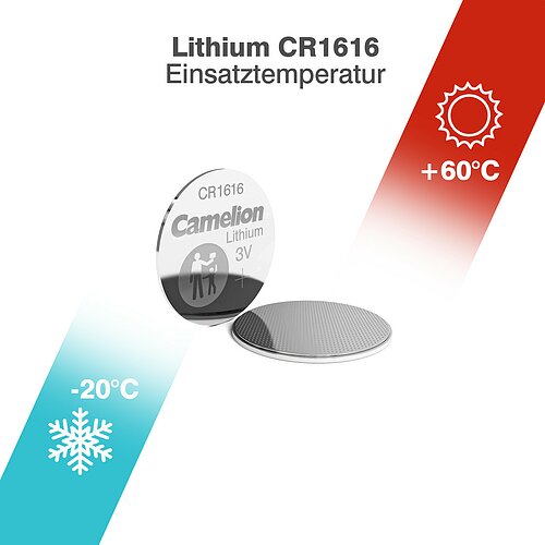 Camelion CR1616 Lithium Knopfzelle 3V - 5 Batterien - 1 x 5er Streifen