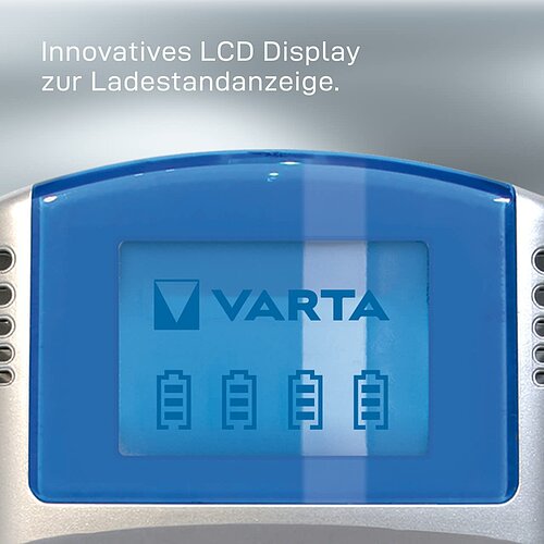 NiMH Akku LCD Ladegerät 1,4A Varta 57070 für AA Mignon AAA Micro