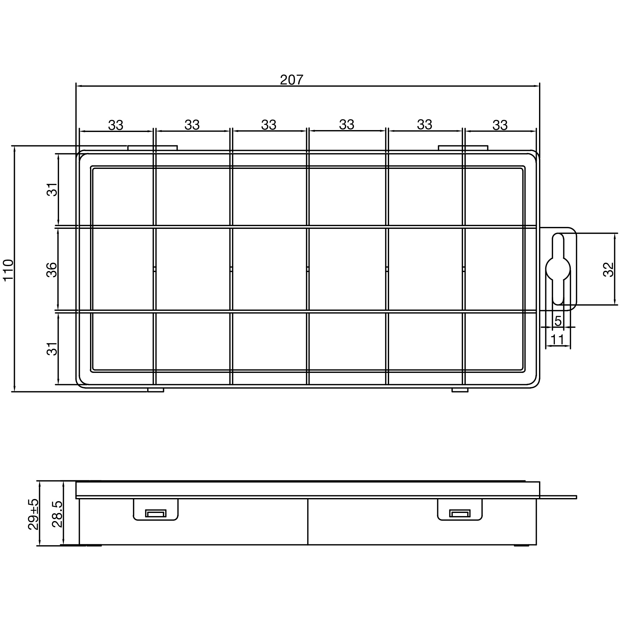 InLine® Kleinteilebox, 18 Fächer, Abmessungen: 207x110x27mm, transparent InLine® Kleinteilebox, 18 Fächer, Abmessungen: 207x110x27mm, transparent