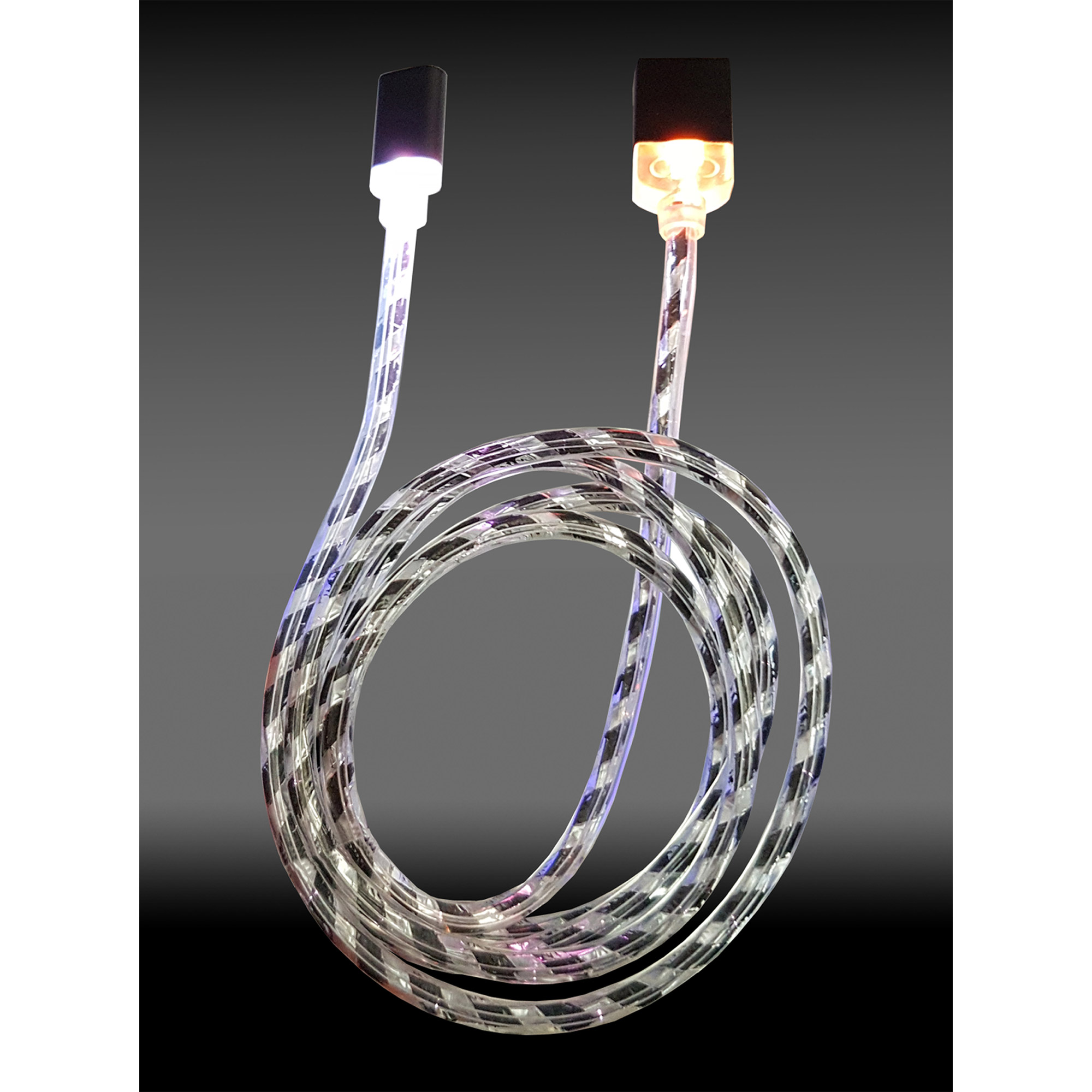 LC-Power LC-C-USB-MICRO-1M-8 USB A zu Micro-USB Kabel, schwarz/silber LED 1m LC-Power LC-C-USB-MICRO-1M-8 USB A zu Micro-USB Kabel, schwarz/silber LED 1m
