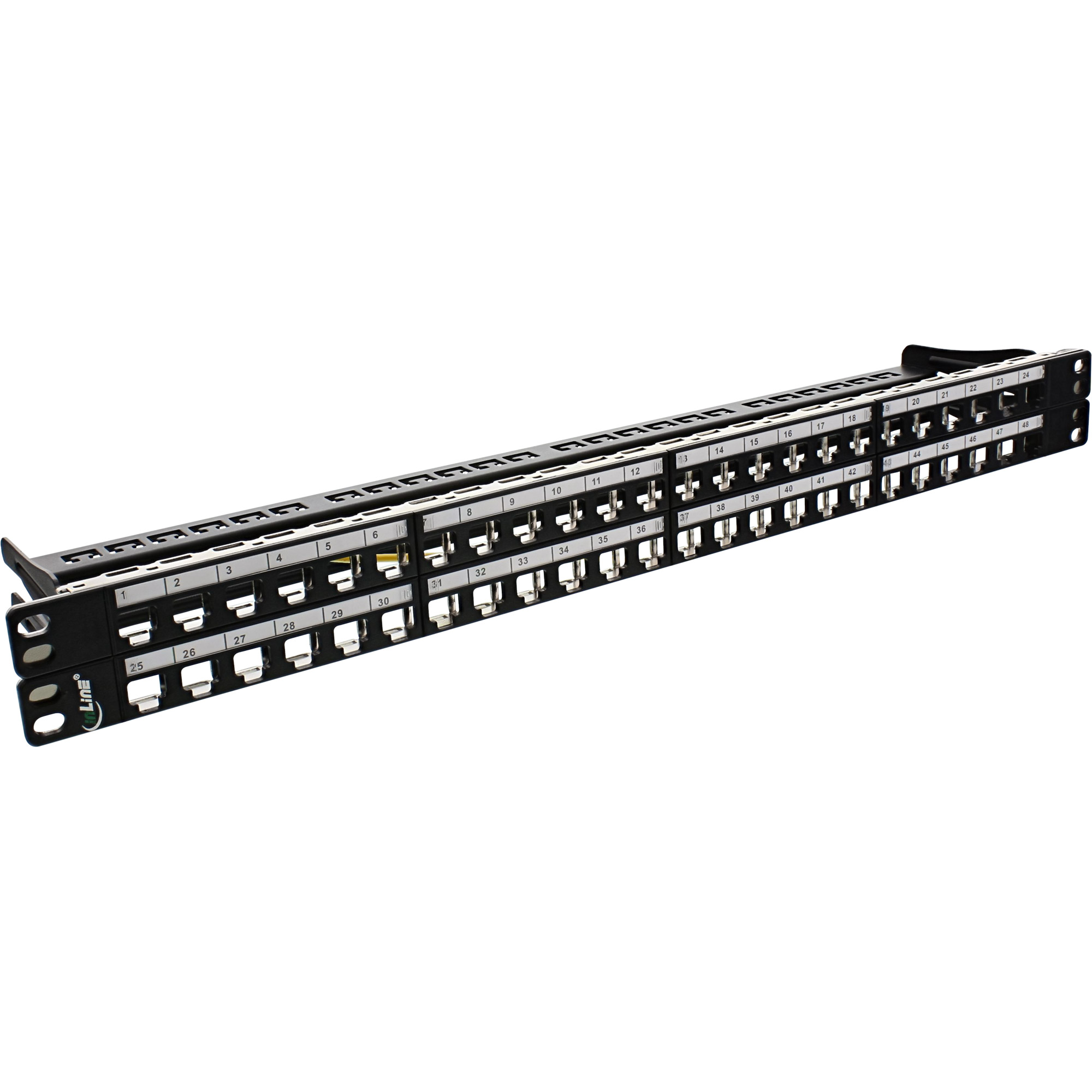 Inline® Patchfeld Leerblech 48-fach, für RJ45 Keystone Snap-In 19"/1HE, schwarz