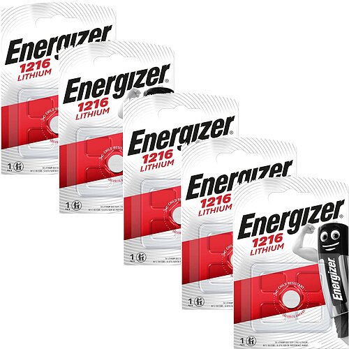 Energizer CR1216 Lithium Knopfzelle 3V Batterie - 5er Verpackung