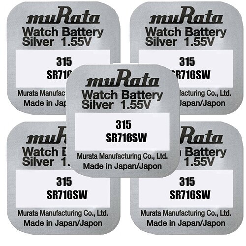 5x SR716SW SR67 315 Silberoxid Batterie Murata 1,55 V