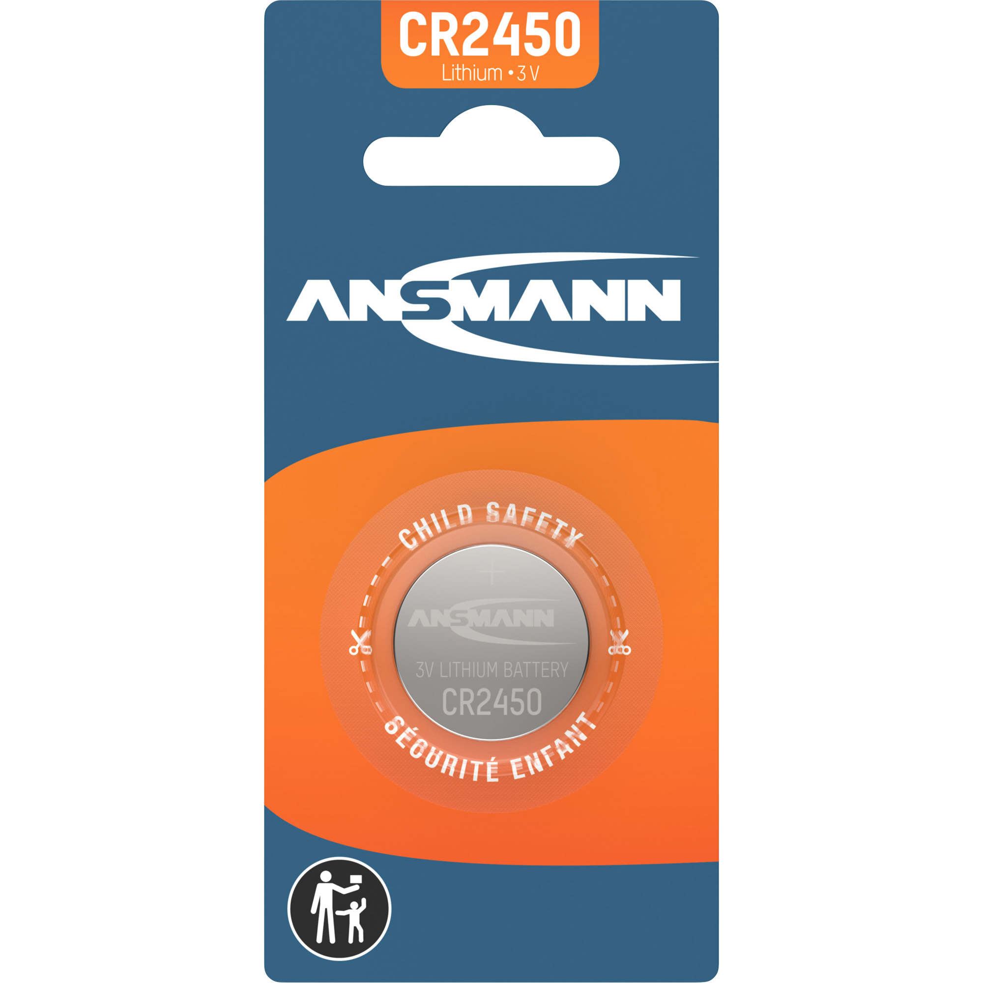 Ansmann CR2450 Lithium Knopfzelle 3V Batterie - 1er Verpackung