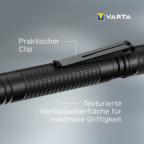 Varta Aluminium Light F10 Pro Taschenlampe 16606 - inkl. Batterien