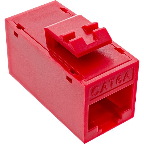 Inline® Keystone RJ45 Buchse/Buchse, ungeschirmt, Cat.6A, 8er Pack, rot