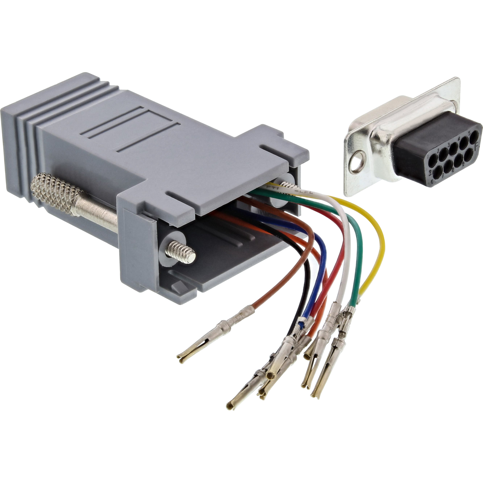 Inline® Adapter, 9pol Sub D Buchse an RJ45 Buchse