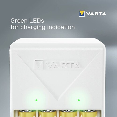 NiMH Akku Plug Ladegerät 0,385A Varta 57657 für AA Mignon AAA Micro inkl. 4 Akkus