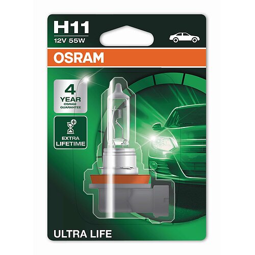 OSRAM H11 12V 55W PGJ19-2 ULTRA LIFE 4 Jahre Garantie 1St. Blister