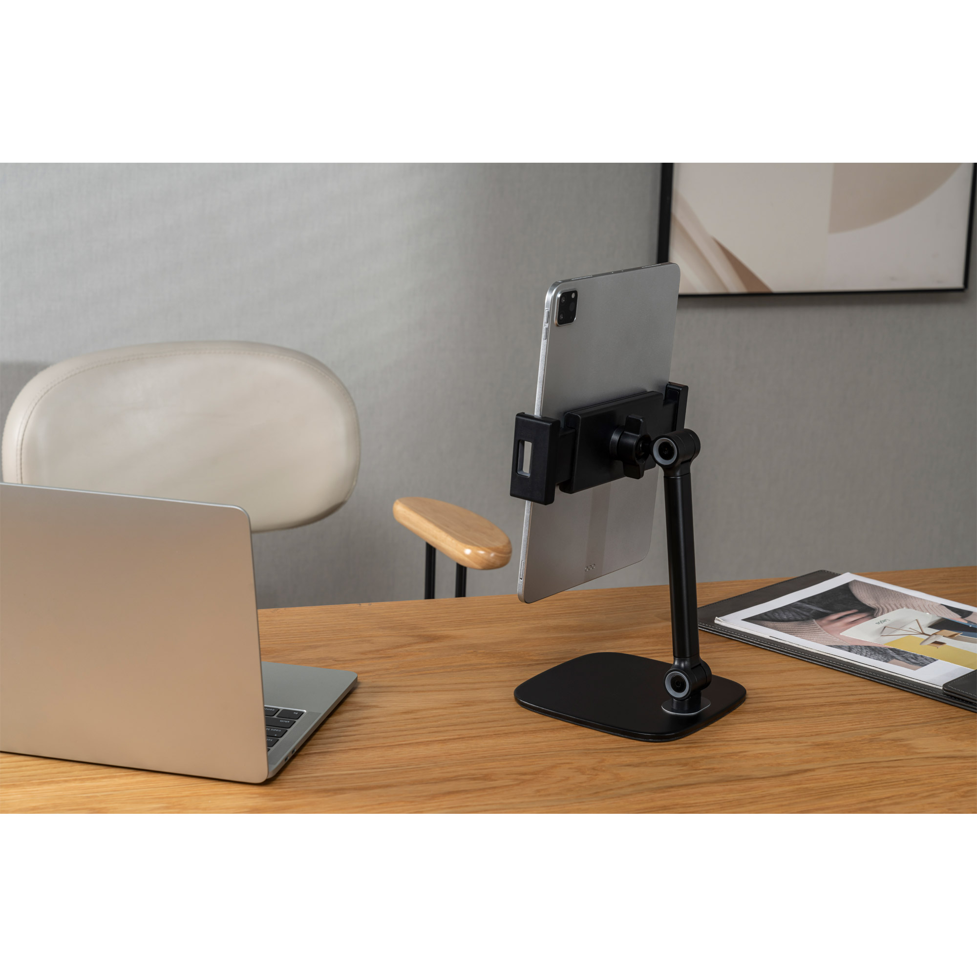 Inline® Tablet Tischhalterung mit Standfuß, bis 12,9", schwarz