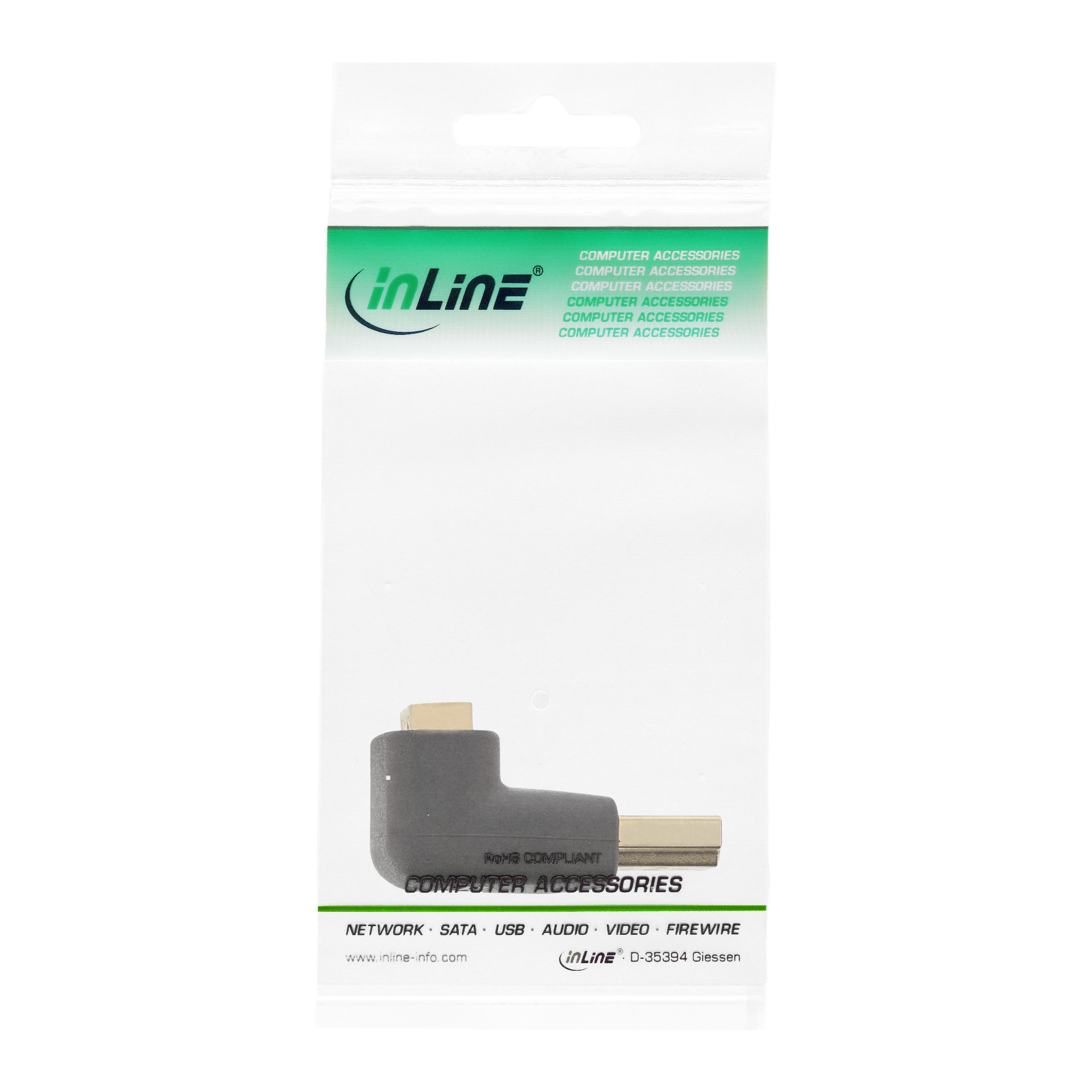 Inline® HDMI Adapter, Stecker / Buchse, gewinkelt oben, vergoldete Kontakte 4K2K Inline® HDMI Adapter, Stecker / Buchse, gewinkelt oben, vergoldete Kontakte 4K2K