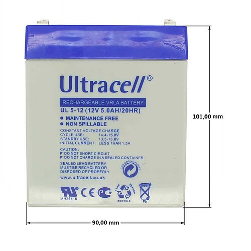 Ultracell UL5-12 12V 5Ah 4,8 mm Faston Ultracell UL5-12 12V 5Ah 4,8 mm Faston