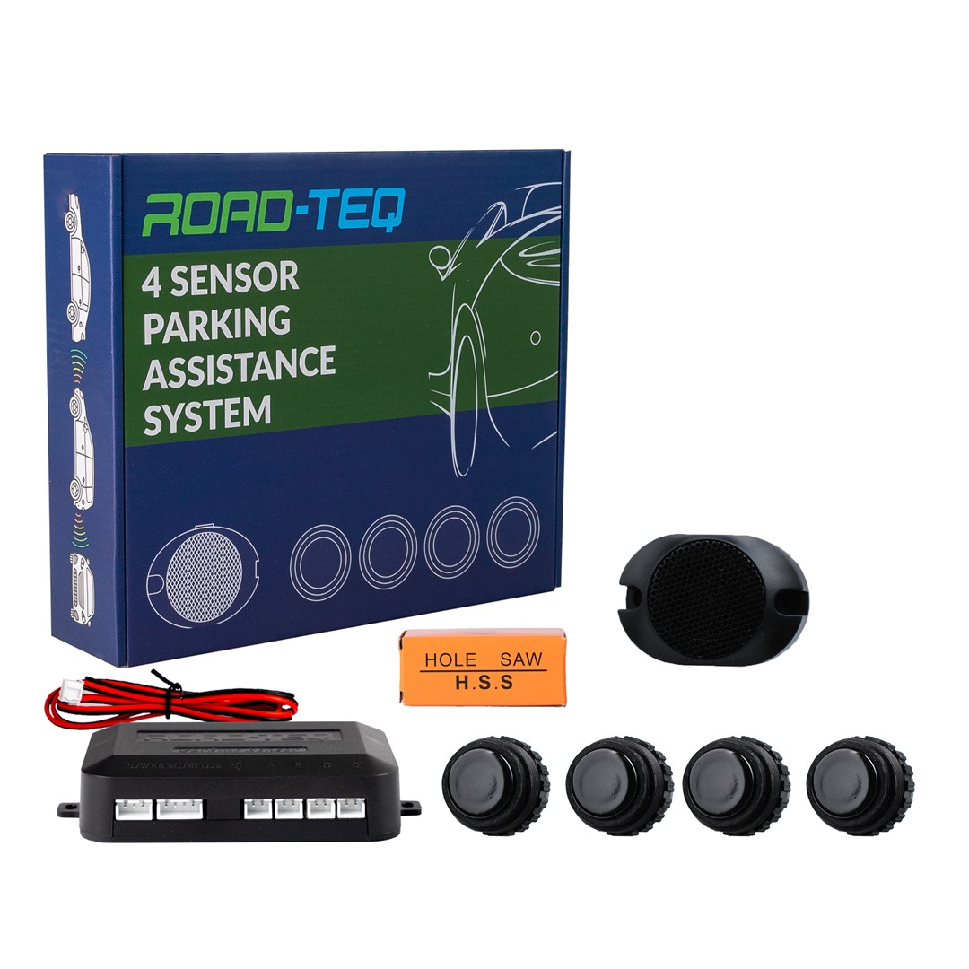 Czujnik parkowania - CP27 buzzer, czujki z kołnierzem 4x czarny