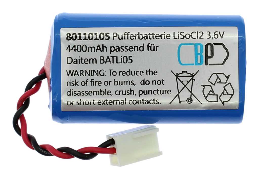 Pufferbatterie LiSoCl2 3,6V 4000mAh ersetzt DAITEM BATLi05 Pufferbatterie LiSoCl2 3,6V 4000mAh ersetzt DAITEM BATLi05