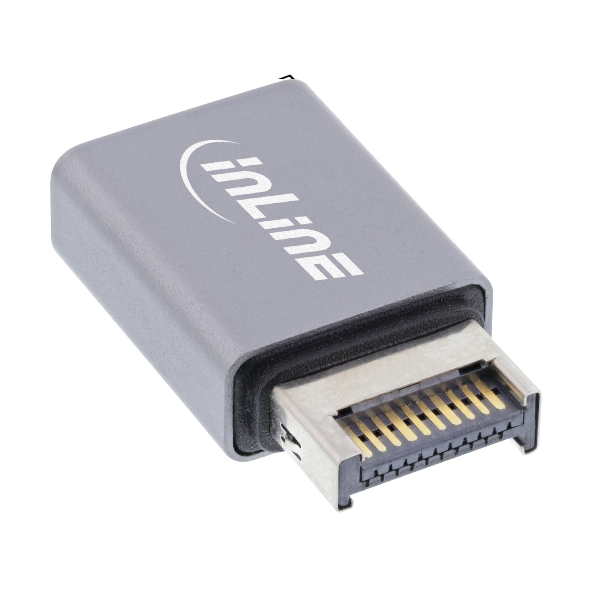 Inline® USB 3.2 Adapter, intern USB-E Frontpanel Stecker zu USB-C Buchse Inline® USB 3.2 Adapter, intern USB-E Frontpanel Stecker zu USB-C Buchse