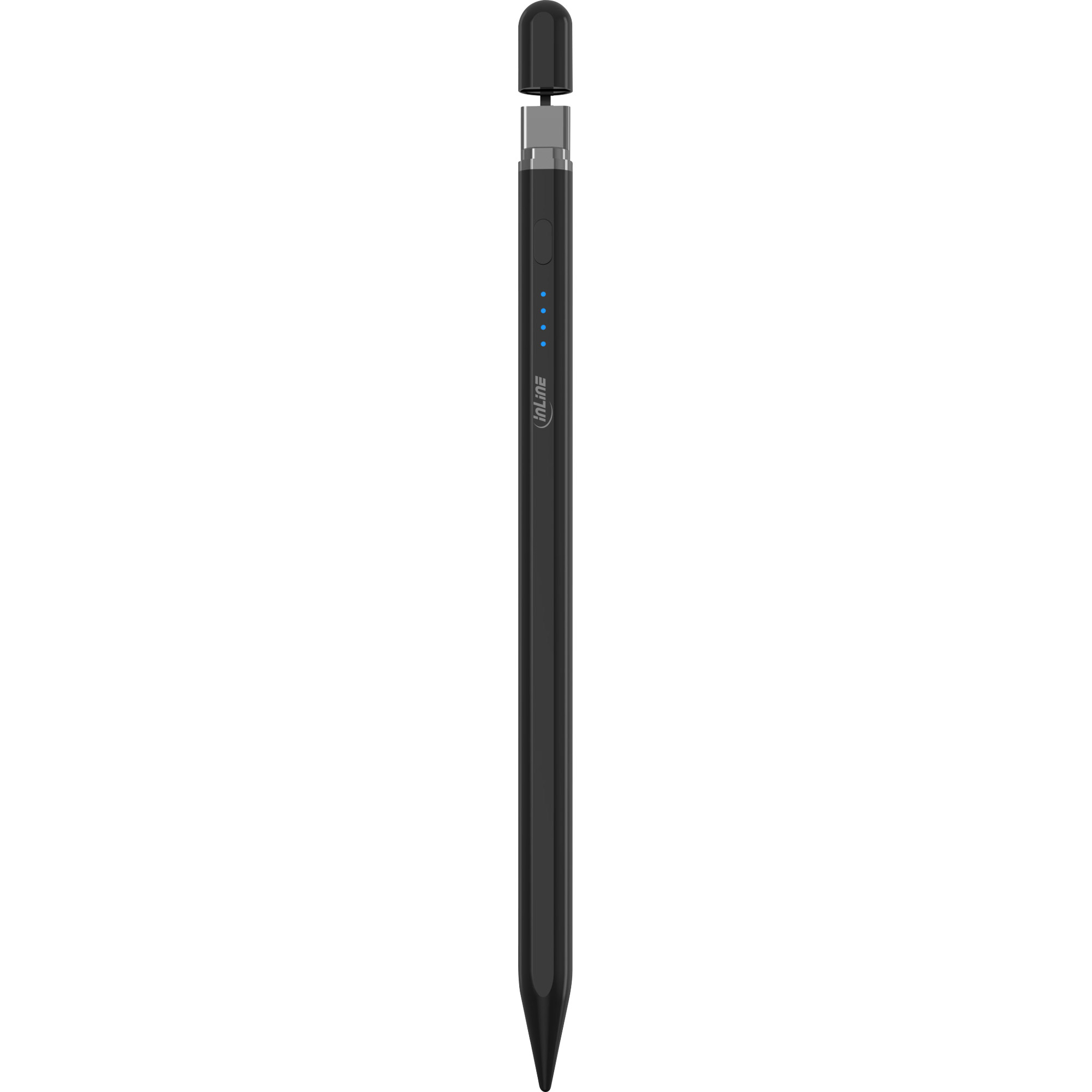 InLine® Stylus, Tabletstift für Apple iPads, mit Akku, USB-C, schwarz