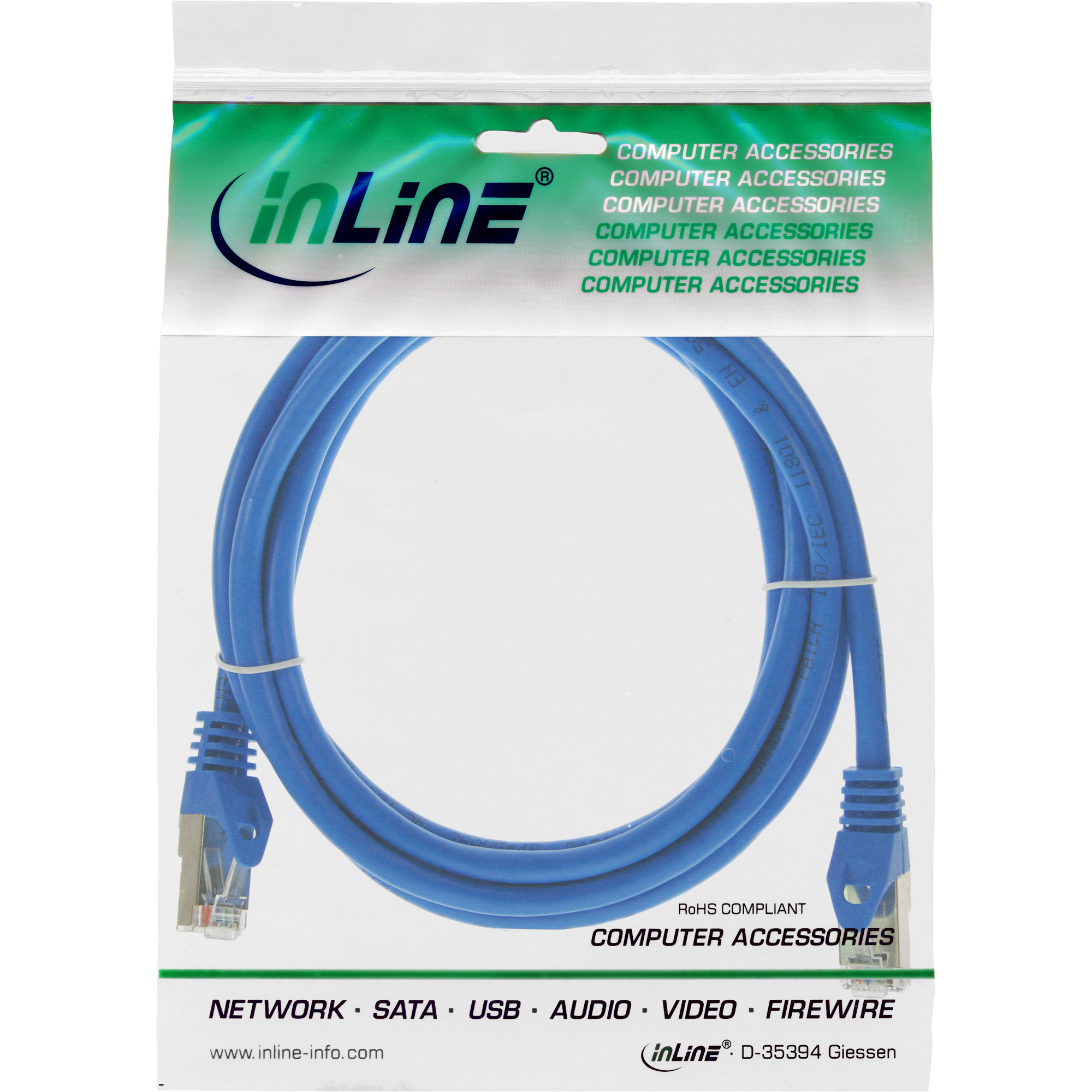 Inline® Patchkabel, F/UTP, Cat.5e, blau, 1m