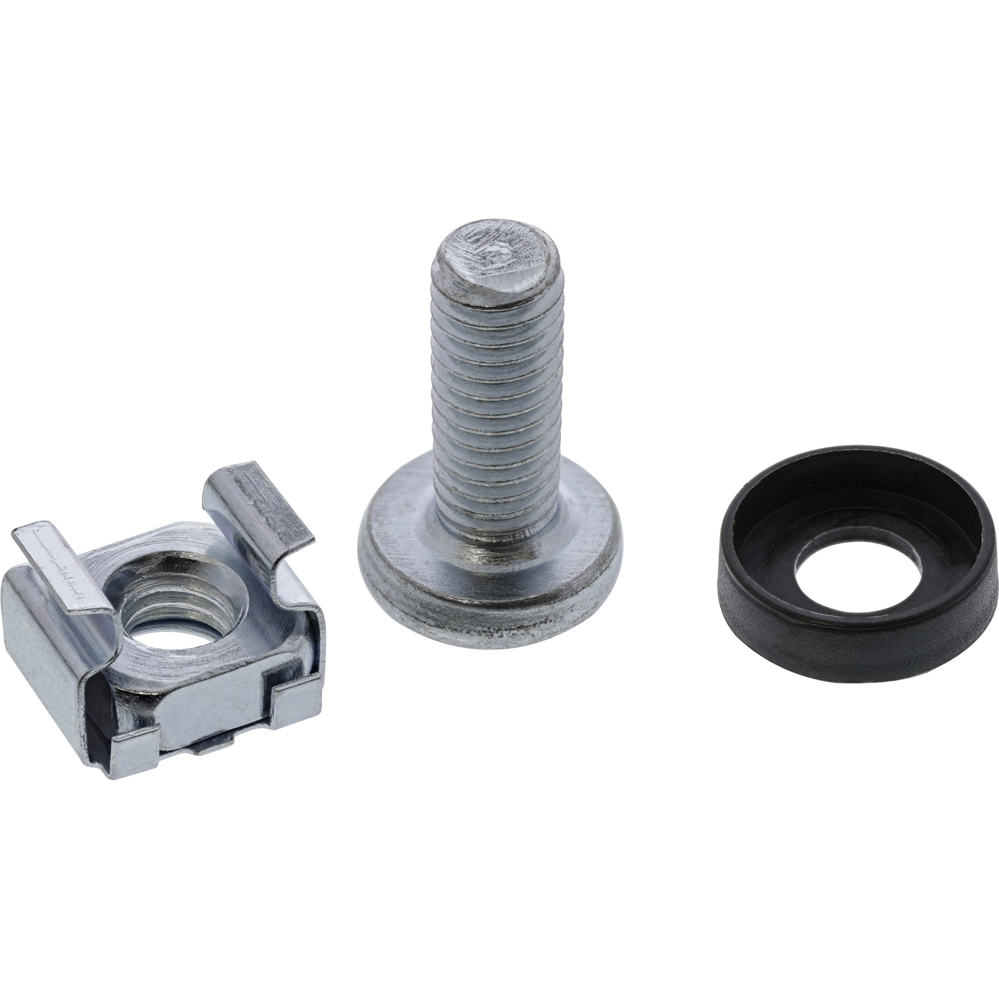 Inline® Käfigmutternset M6, je 50x Käfigmuttern, Unterlegscheiben, Schrauben