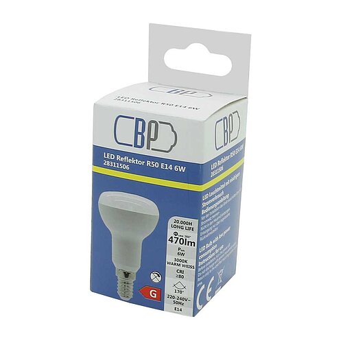BP LED Reflektor R50 6W warm weiß matt