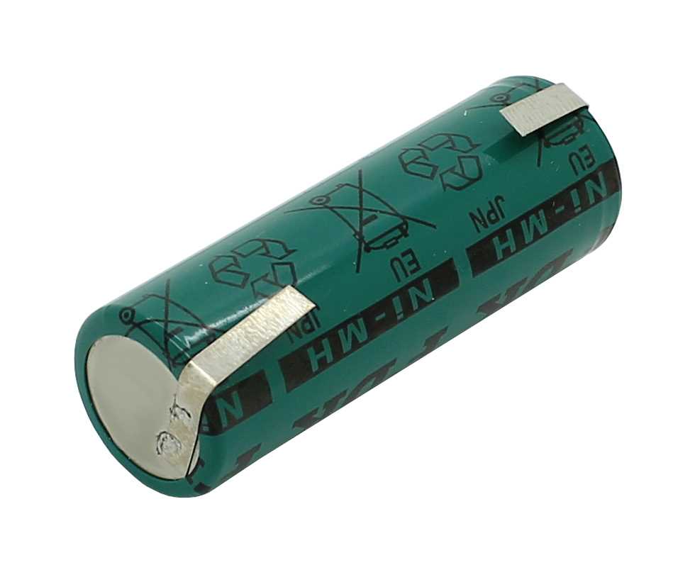 FDK / Sanyo NiMH-Akku HR-AUE A 2700mAh mit Lötfahnen U-Form ersetzt Oral-B 3731 FDK / Sanyo NiMH-Akku HR-AUE A 2700mAh mit Lötfahnen U-Form ersetzt Oral-B 3731