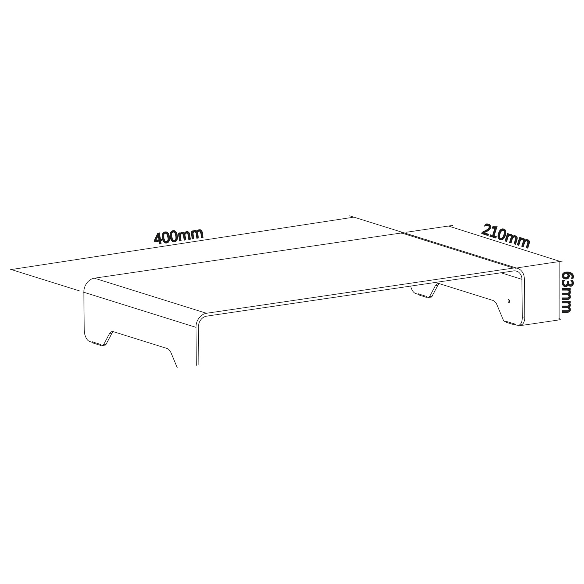 Inline® Monitor Podest Aluminium 63mm, max. 10kg
