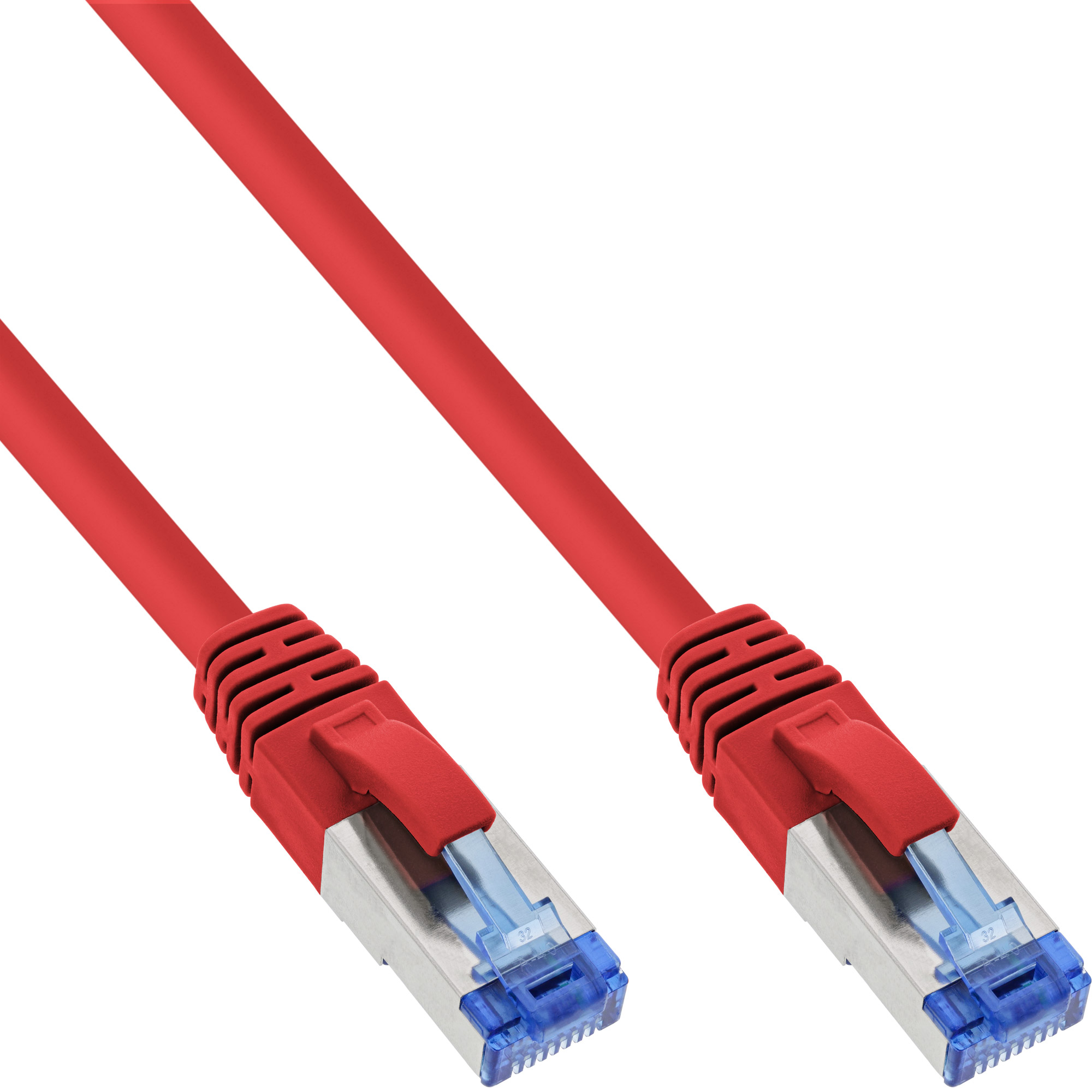 Inline® Patchkabel, S/FTP (PiMf), Cat.6A, halogenfrei, rot, 7,5m