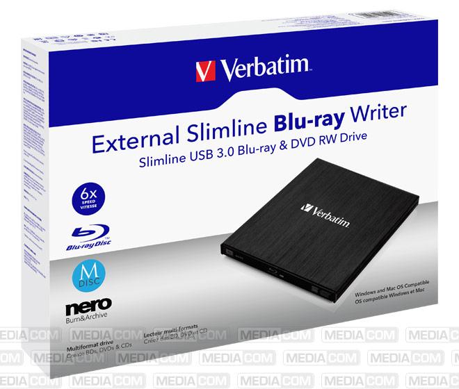 Blu-ray Recorder, USB 3.0, 6x/8x/24x, Slimline Blu-ray Recorder, USB 3.0, 6x/8x/24x, Slimline