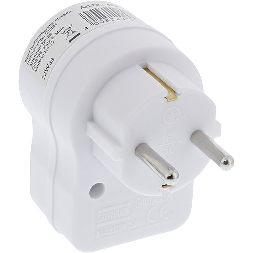 Kopp Zwischenstecker mit Schalter, 1 Stück, arktis/weiß, 470112003 Kopp Zwischenstecker mit Schalter, 1 Stück, arktis/weiß, 470112003