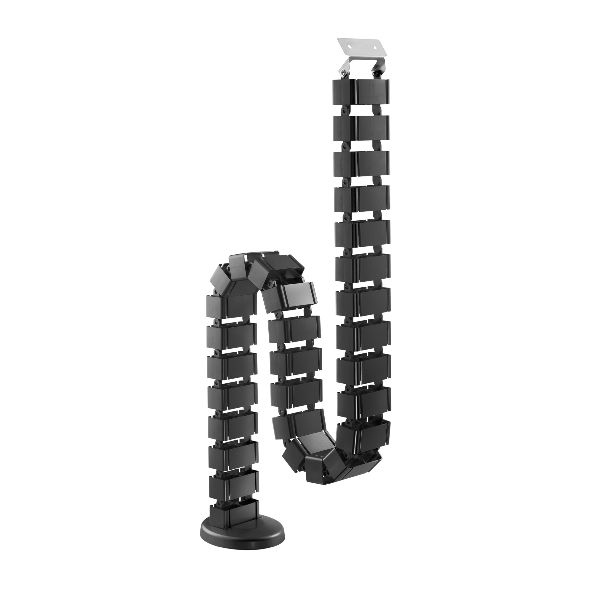 Inline® Kabelkanal flexibel für Höhenverstellbare Tische, 4 Kammern, schwarz