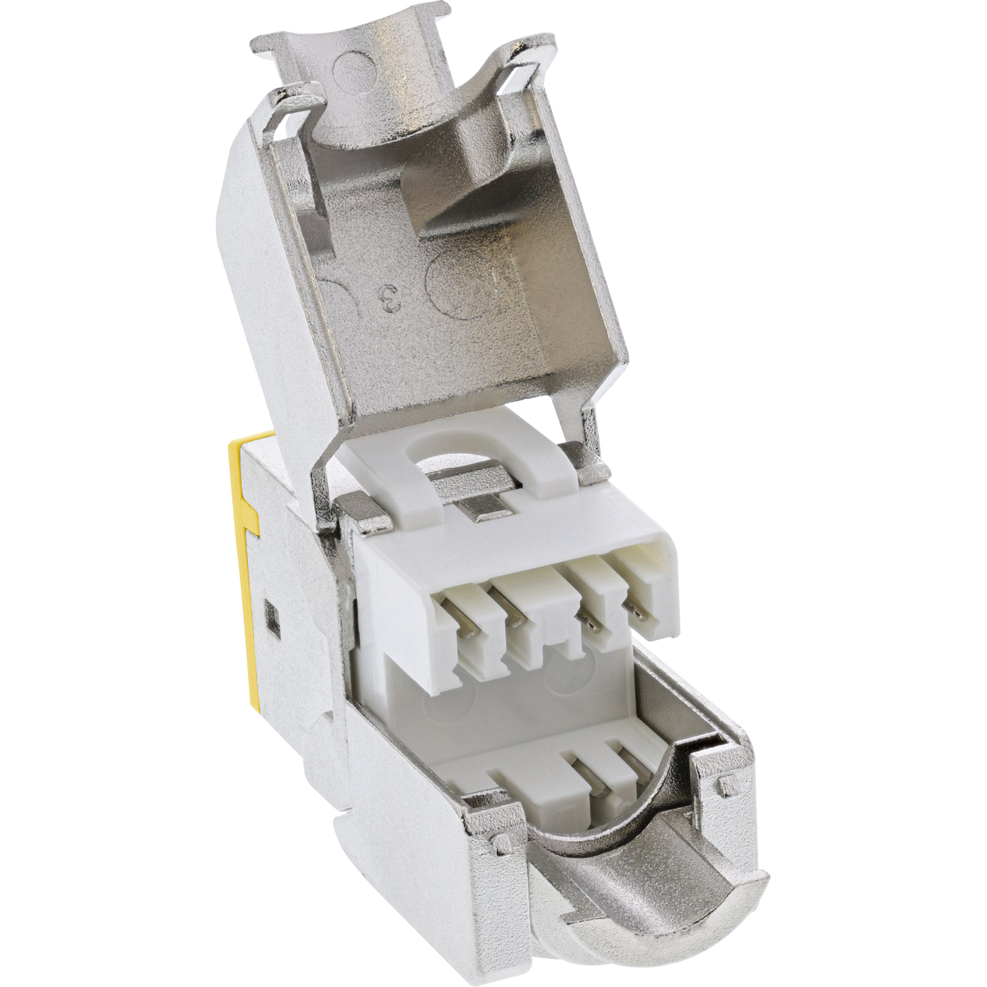 8x Inline® Keystone RJ45 Buchse, geschirmt, Cat.6A, gelb