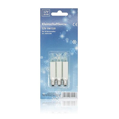 Kleinschaftkerze 12V 3W E10 3er-Blister
