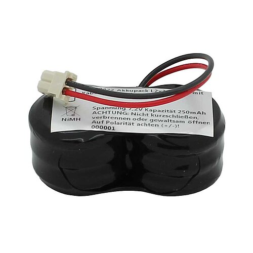 Akkupack NiMH 7,2V 250mAh L2x3 V250H mit 85mm Kabel und Stecker