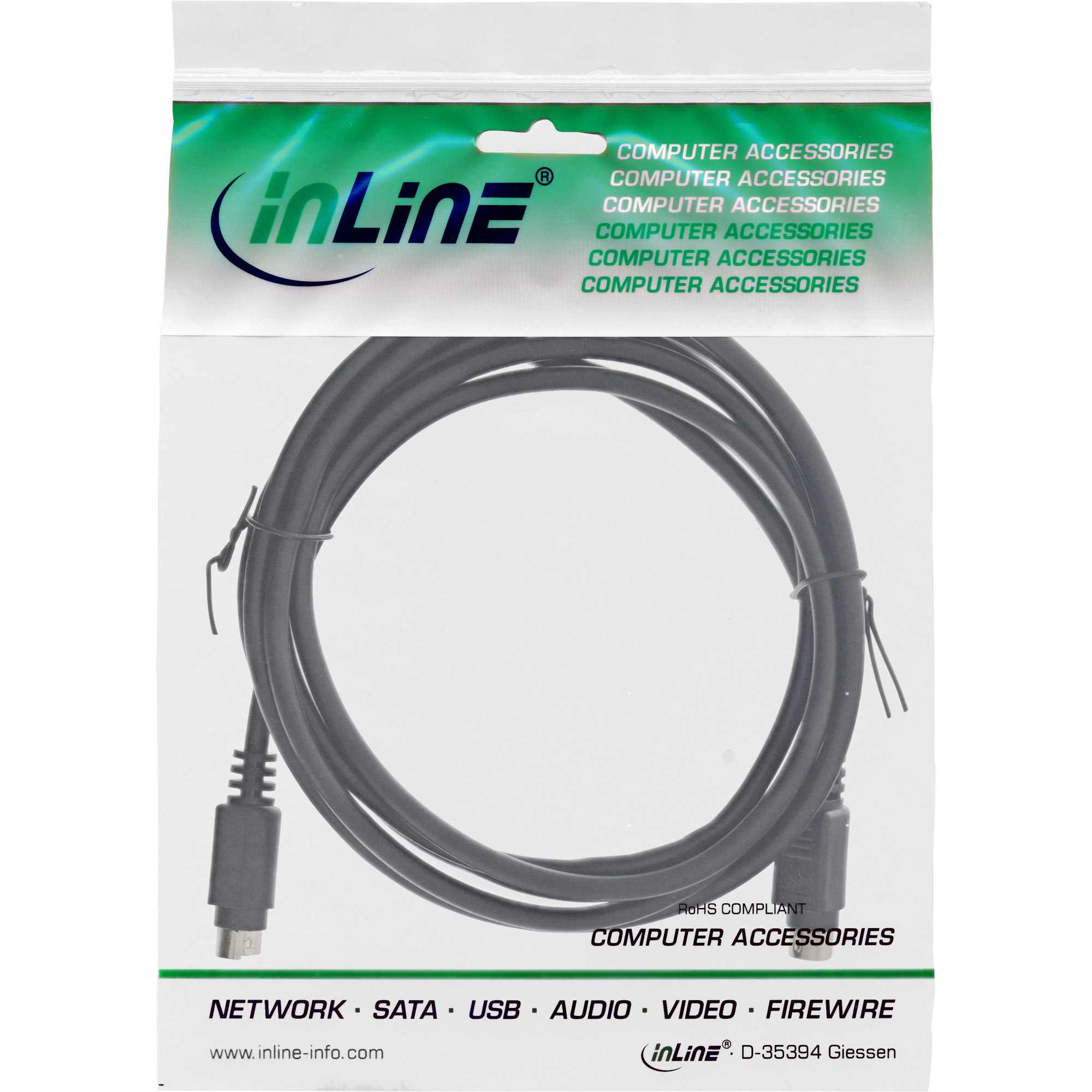 2m - Inline® S-VHS Kabel, 4pol mini DIN Stecker / Stecker