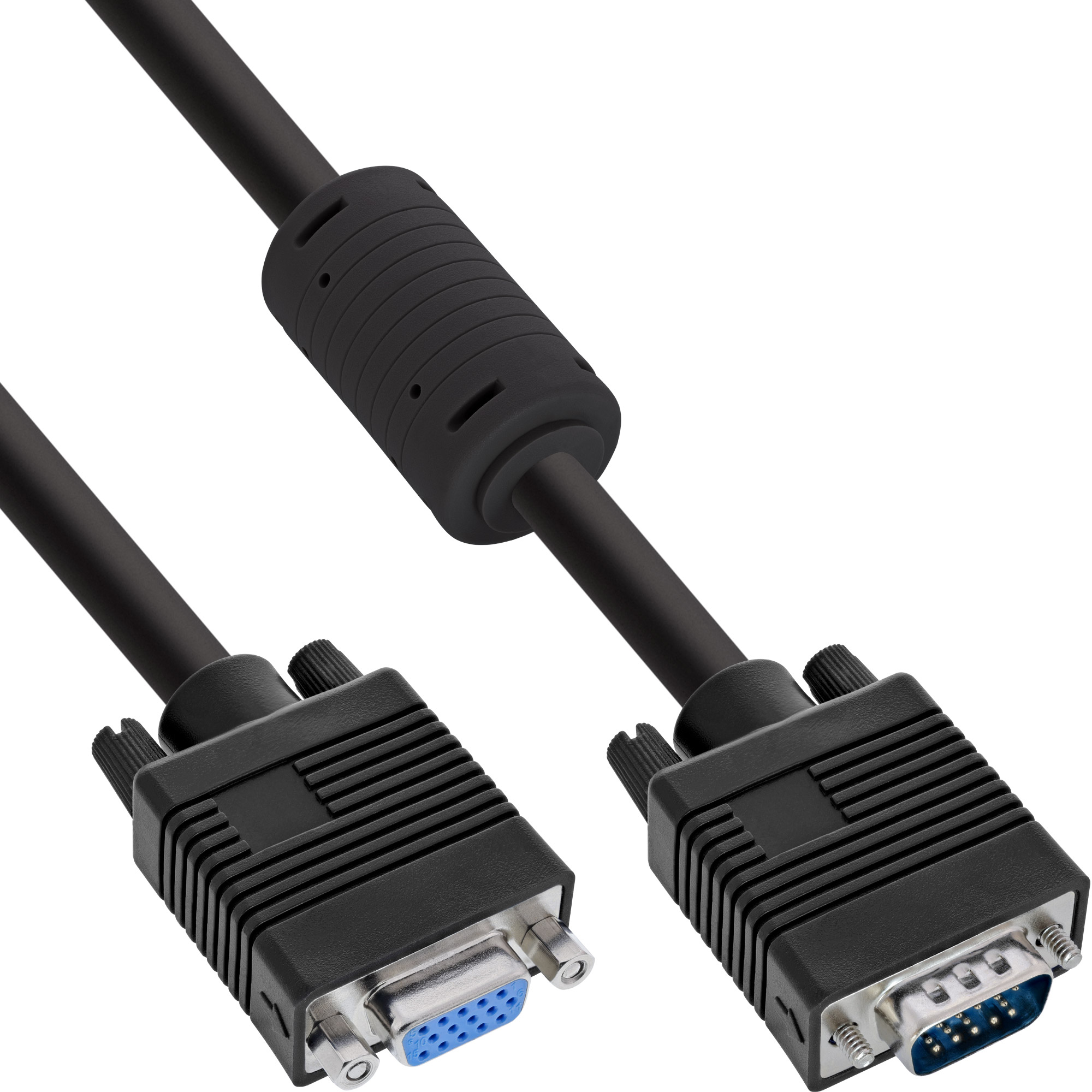 Inline® S-VGA VerLängerung, 15pol HD Stecker / Buchse, schwarz, 0,5m
