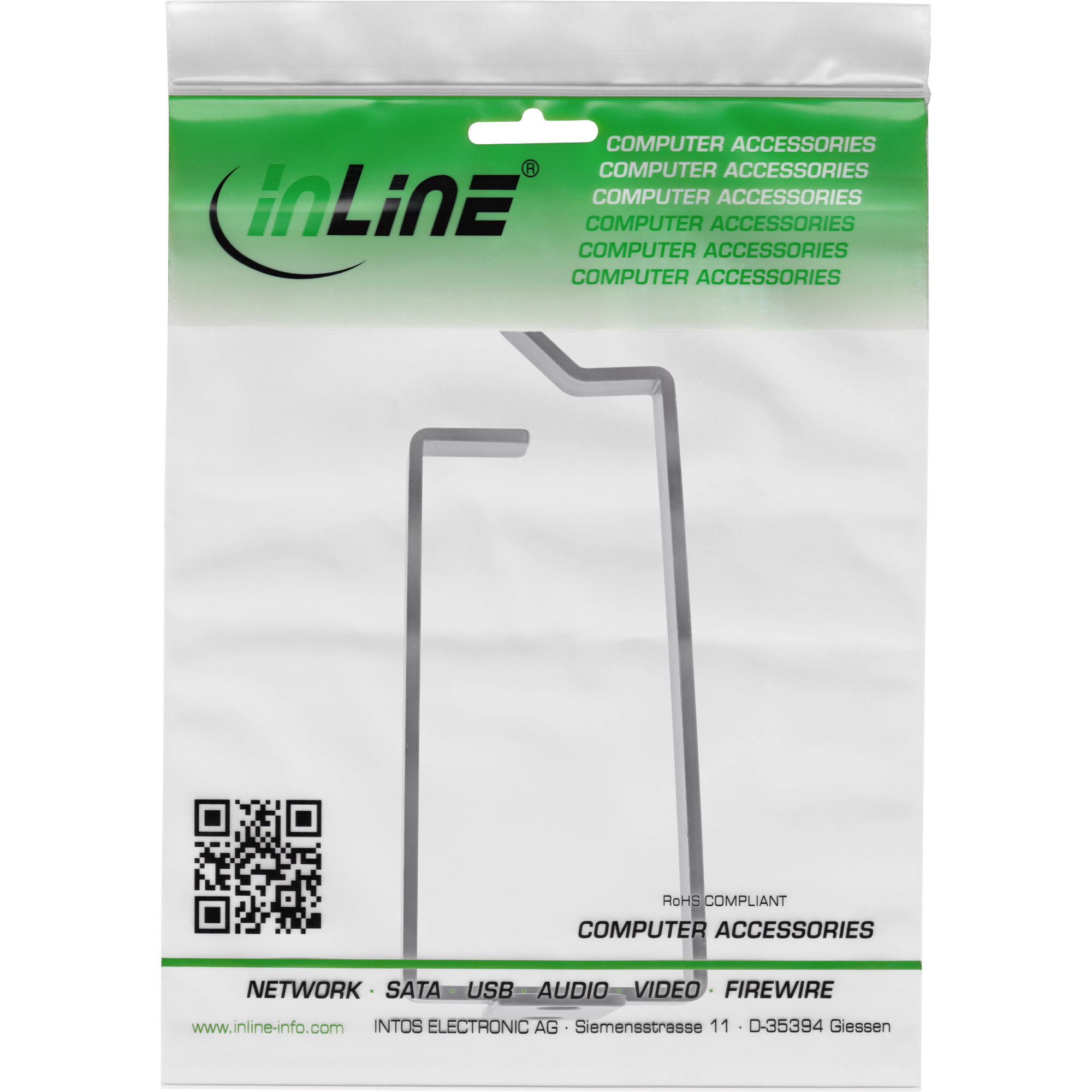 Inline® KabelBügel, Metall, 44x85mm schwarz