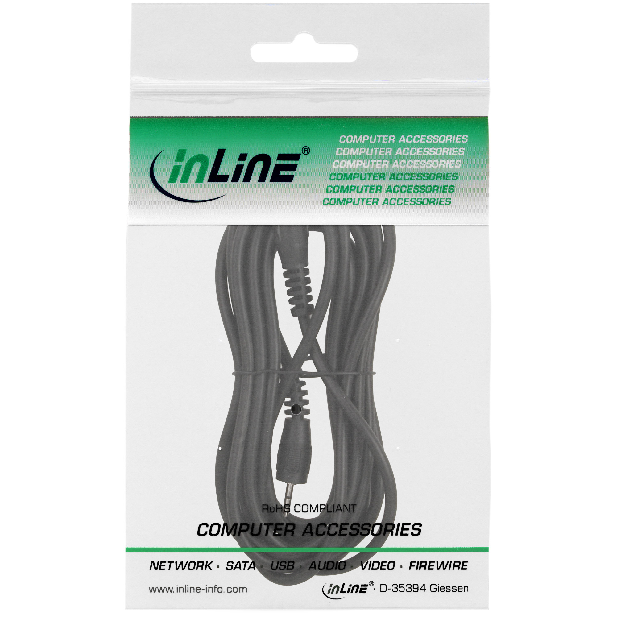 2m - Inline® Klinke Kabel, 2,5mm Stecker / Stecker, Stereo