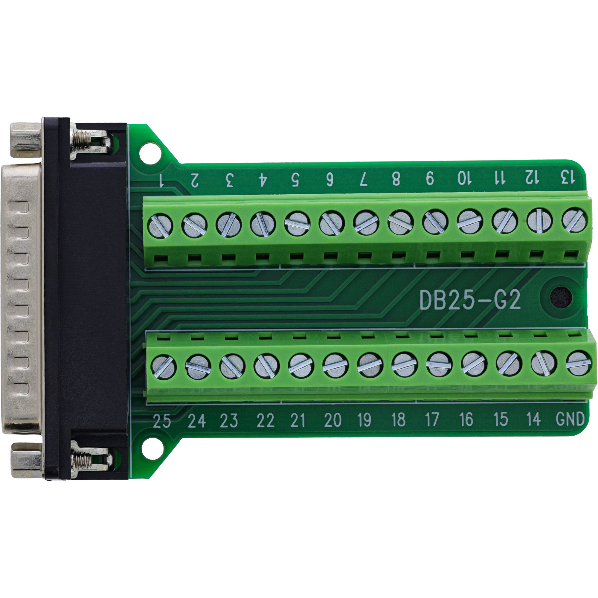 InLine® D-Sub 25 Terminalblock, Stecker, 2-reihig, Schraubklemme