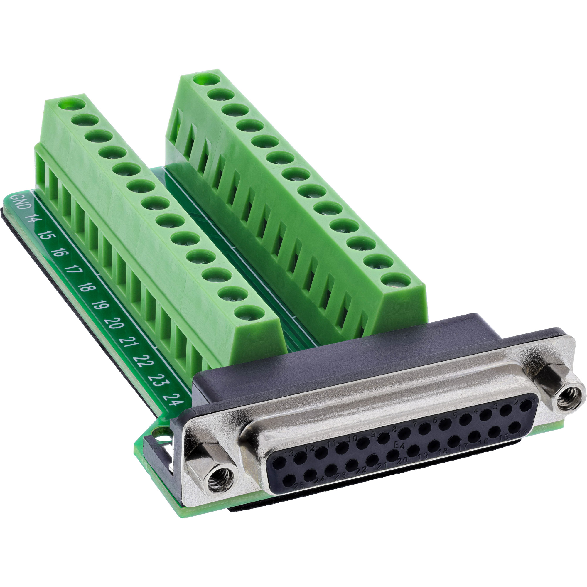 InLine® D-Sub 25 Terminalblock, Buchse, 2-reihig, Schraubklemme