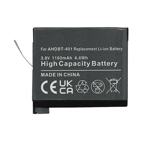 Digicam-Akku LiIon 3,8V 1160mAh passend für GoPro Hero 4 Digicam-Akku LiIon 3,8V 1160mAh passend für GoPro Hero 4
