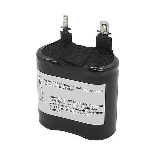 Notleuchtenakku NiMH 2,4V 3000mAh F1x2 Sub-C mitFaston-Anschluss 2,8mm 4,8mm passend für ZUMTOBEL 04797088 - ACHTUNG Polarität beachten! Notleuchtenakku NiMH 2,4V 3000mAh F1x2 Sub-C mitFaston-Anschluss 2,8mm 4,8mm passend für ZUMTOBEL 04797088 - ACHTUNG Polarität beachten!