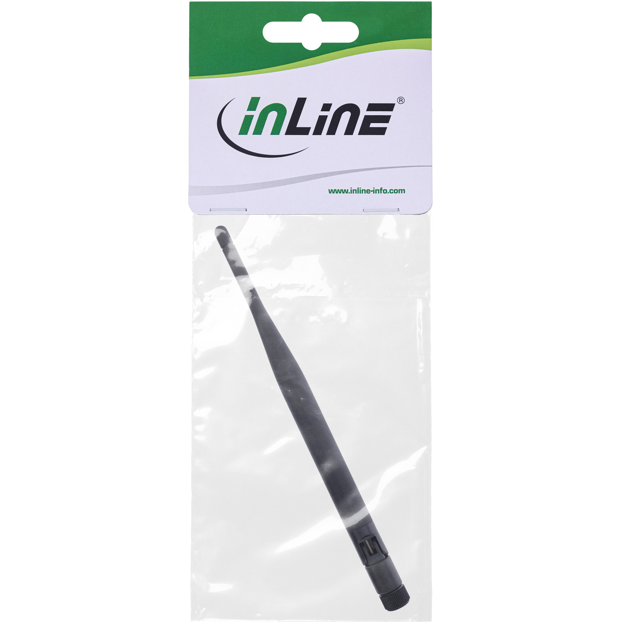 Inline® WLAN Gummi Antenne, für AP und Router, R-SMA, 5dBi