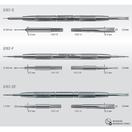 Bergeon 6767-S Federstegwerkzeug Edelstahl Inox- 145 mm lang