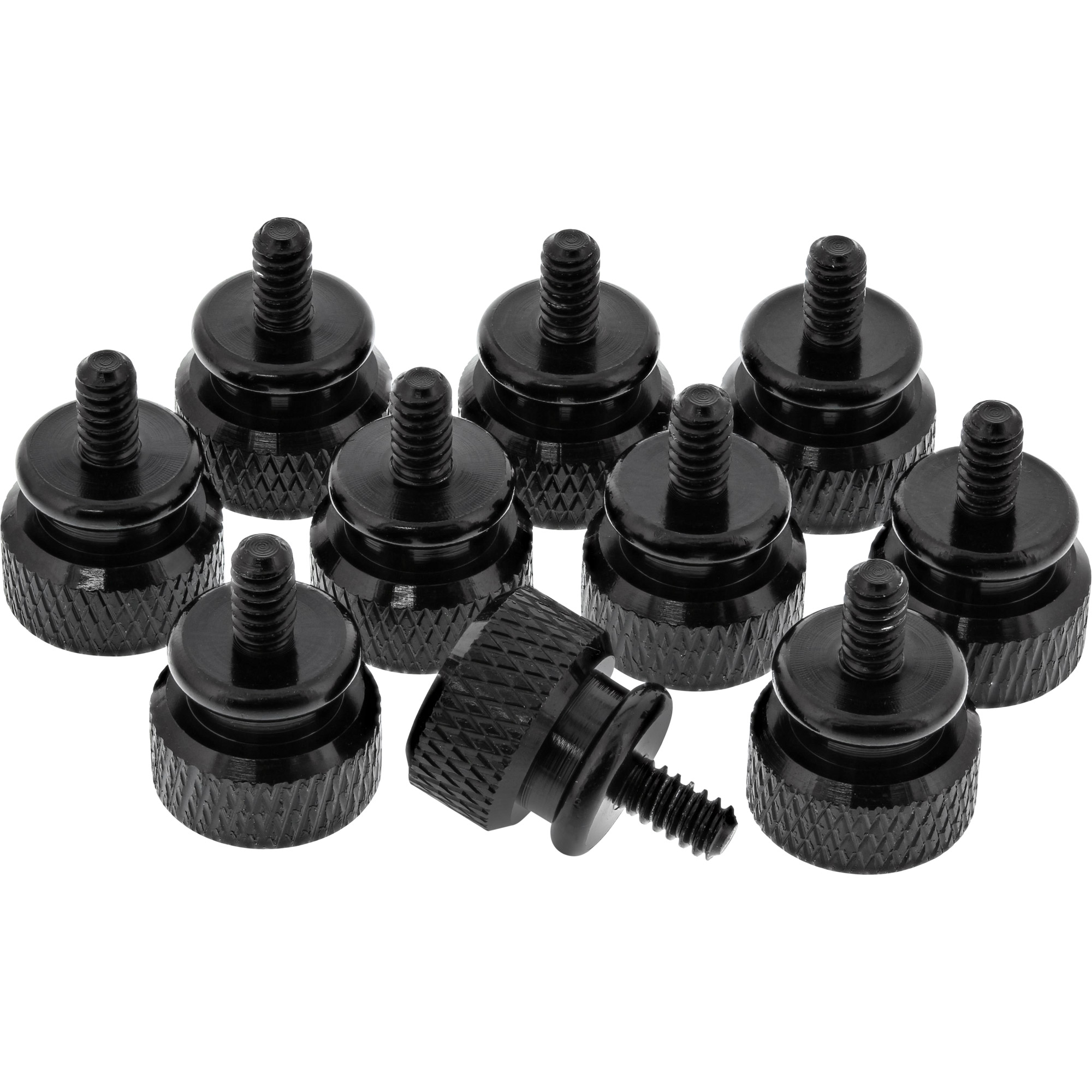 10x Inline® Rändelschrauben für Gehäuse, Alu, schwarz