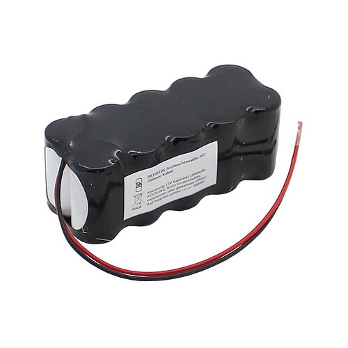 Notleuchtenakku NiCd 12V 1800mAh F2x5 Sub-C mit 200mm Kabel Notleuchtenakku NiCd 12V 1800mAh F2x5 Sub-C mit 200mm Kabel