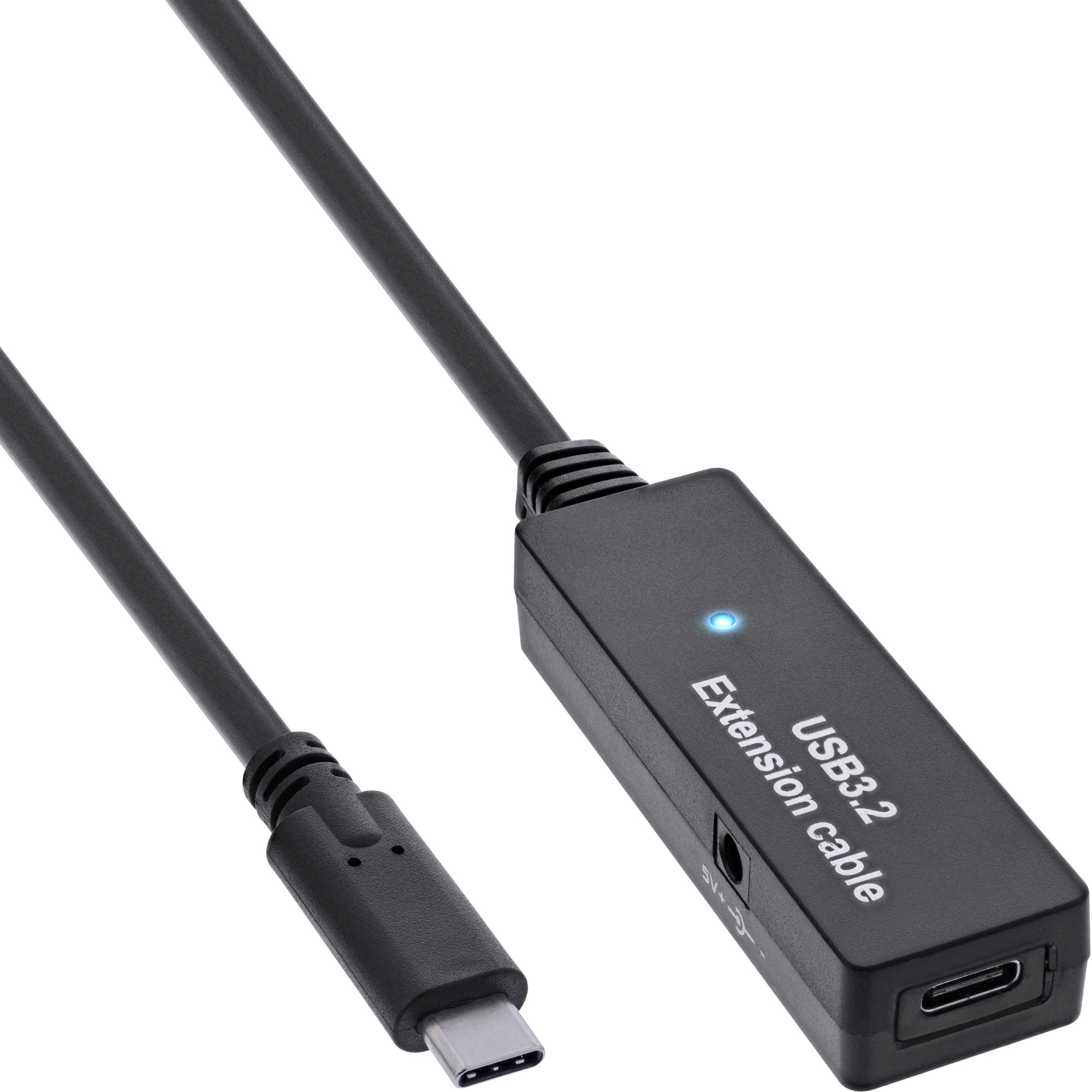 Inline® USB 3.2 Gen.1 Aktiv-VerLängerung, USB-C Stecker an USB-C Buchse, 5m