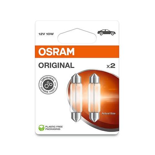10W 12V SV8,5 43mm Soffitte Lang 2st. Blister OSRAM