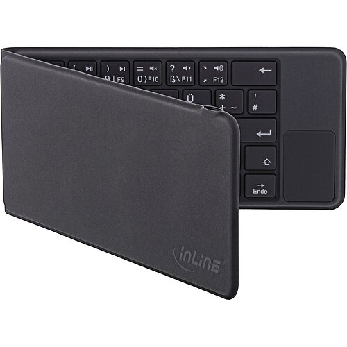 Inline® faltbare Bluetooth Tastatur "BT-Pocket", für bis zu 3 Bluetooth-geräte